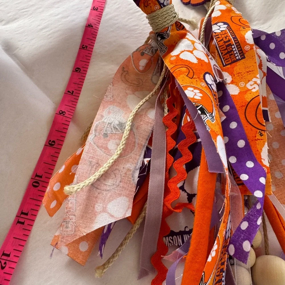 Clemson Tigers Themed Ribbon Keychain/Purse Charm